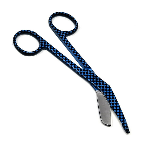 Lister Banadage Scissors 5.5" Stainless Steel Gift for Nurses, Blue Checkers