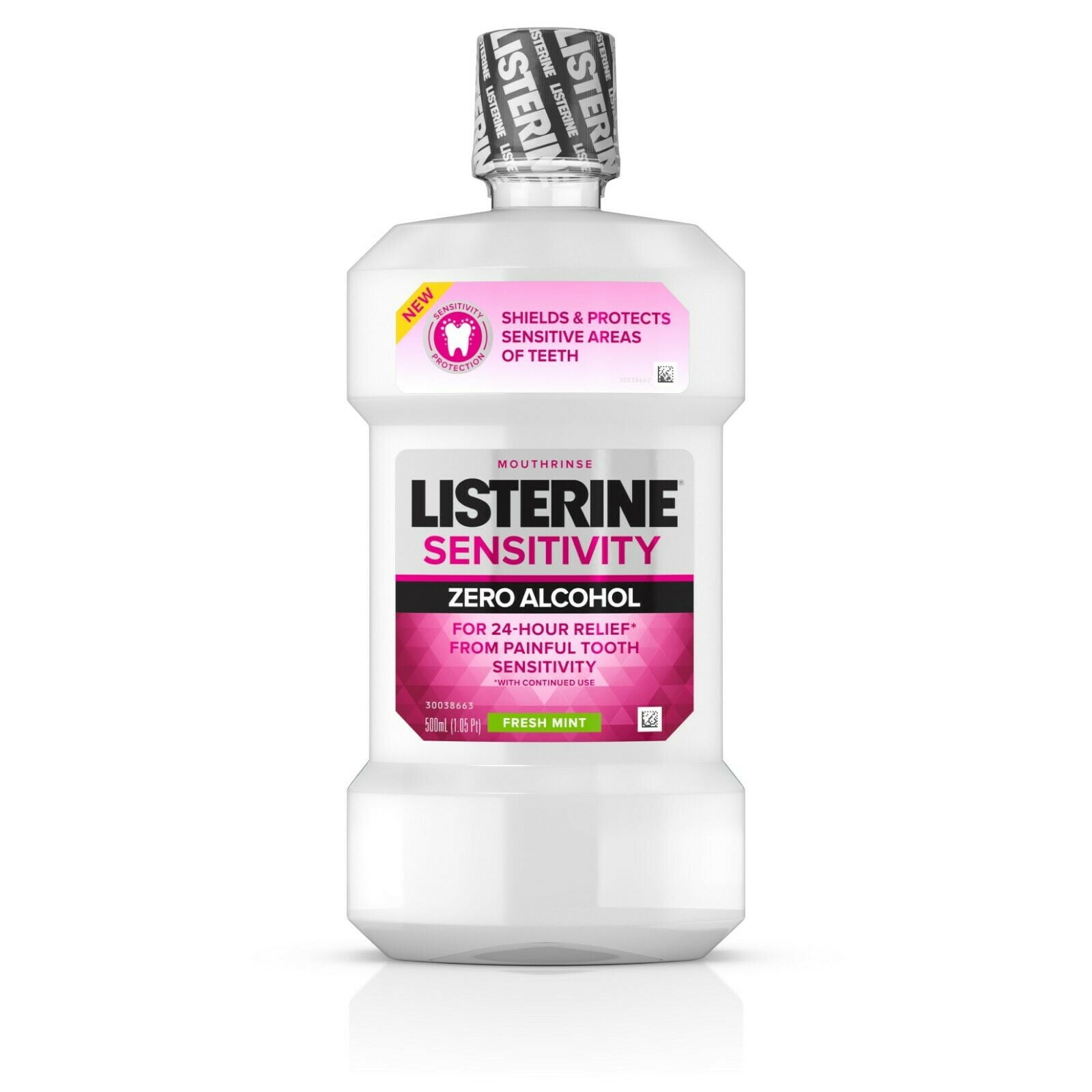 Listerine 24-HR Tooth Sensitivity Relief & Protection Alcohol-Free Formula Sensitivity Mouthwash, Fresh Mint Fl (Pack of 6)