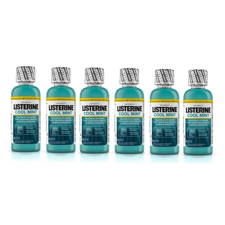 Listerine Antiseptic Mouthwash, Cool Mint, 3.2 Fluid Ounces, 6 Pack