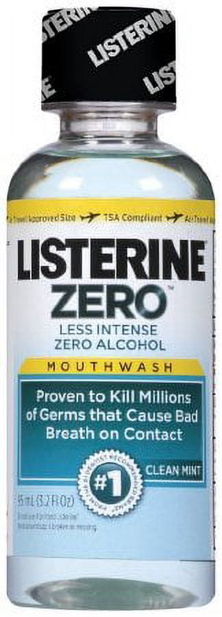 Listerine Antiseptic Zero Alcohol Mouthwash, Clean Mint, 3.2 Ounce (Pack of 24)