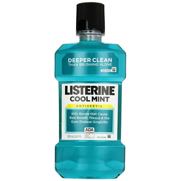 Listerine Cool Mint Antiseptic Mouth Wash Freshens Breath Kill Germs, 500ml