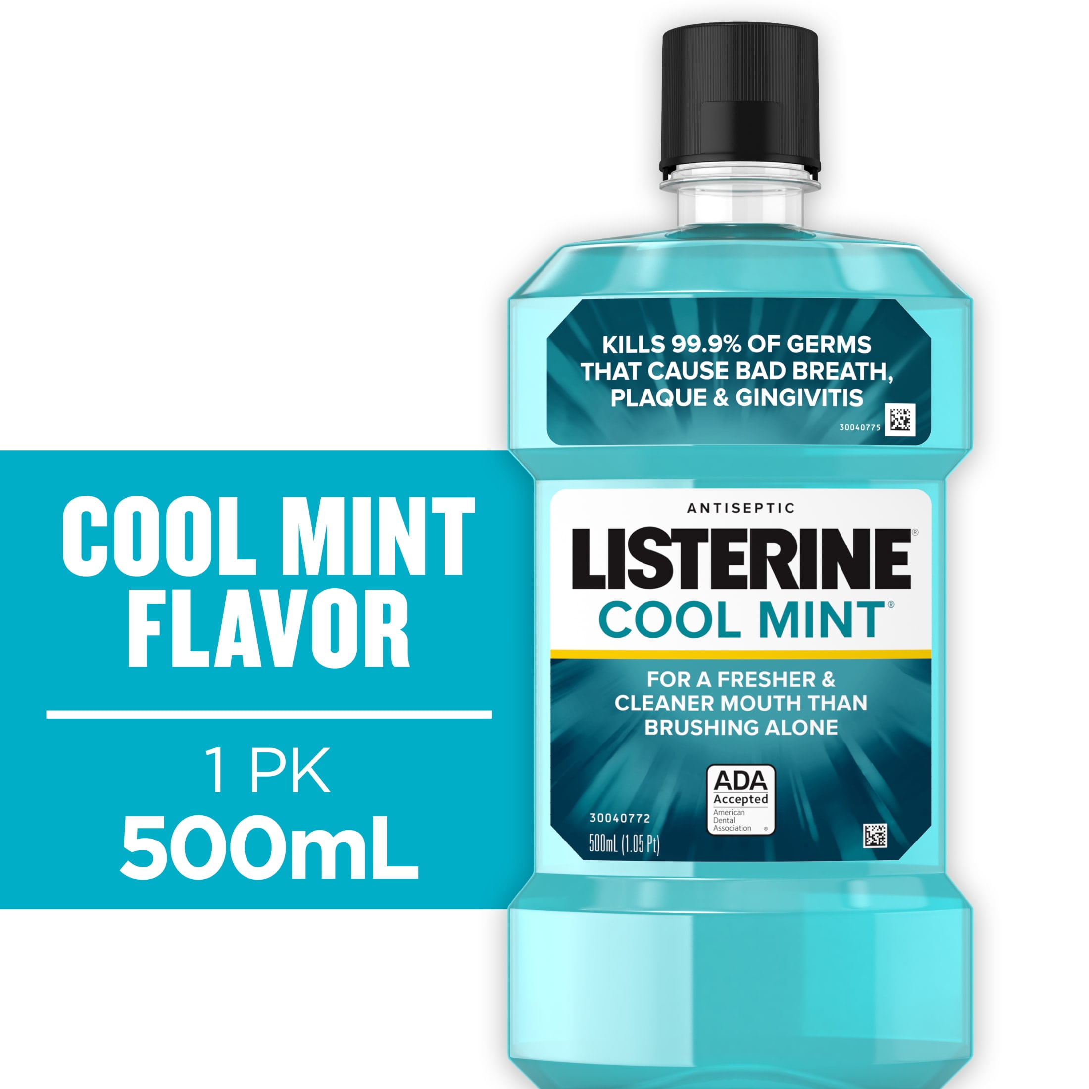 Listerine Cool Mint Antiseptic Mouthwash, Bad Breath & Plaque Care, 500 mL - Walmart.com