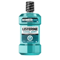 Listerine Cool Mint Intense Antiseptic Mouthwash, For Bad Breath & Plaque Oral Care, 1 L