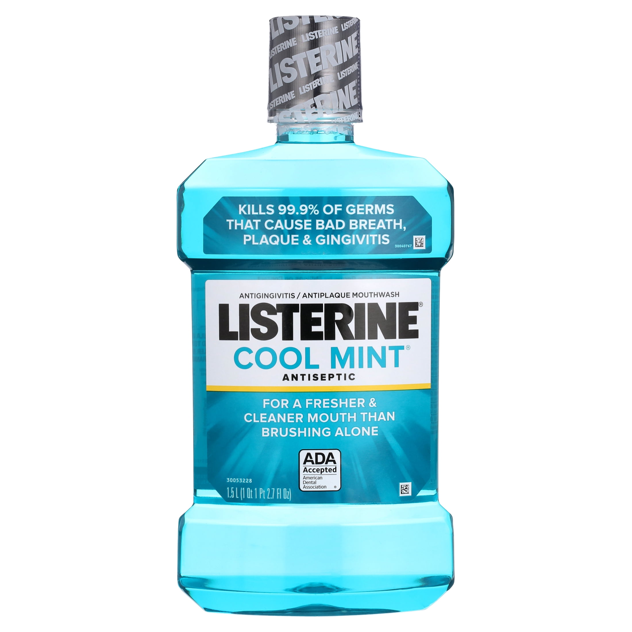 Listerine Cool Mint Antiseptic Mouthwash/Mouth Rinse for Bad Breath &  Plaque, 1.5 L 
