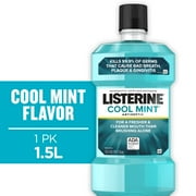 Listerine Cool Mint Antiseptic Mouthwash/Mouth Rinse for Bad Breath & Plaque, 1.5 L