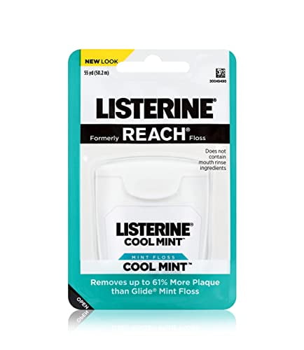 Listerine Cool Mint Interdental Floss | Effective Plaque Removal, Teeth ...