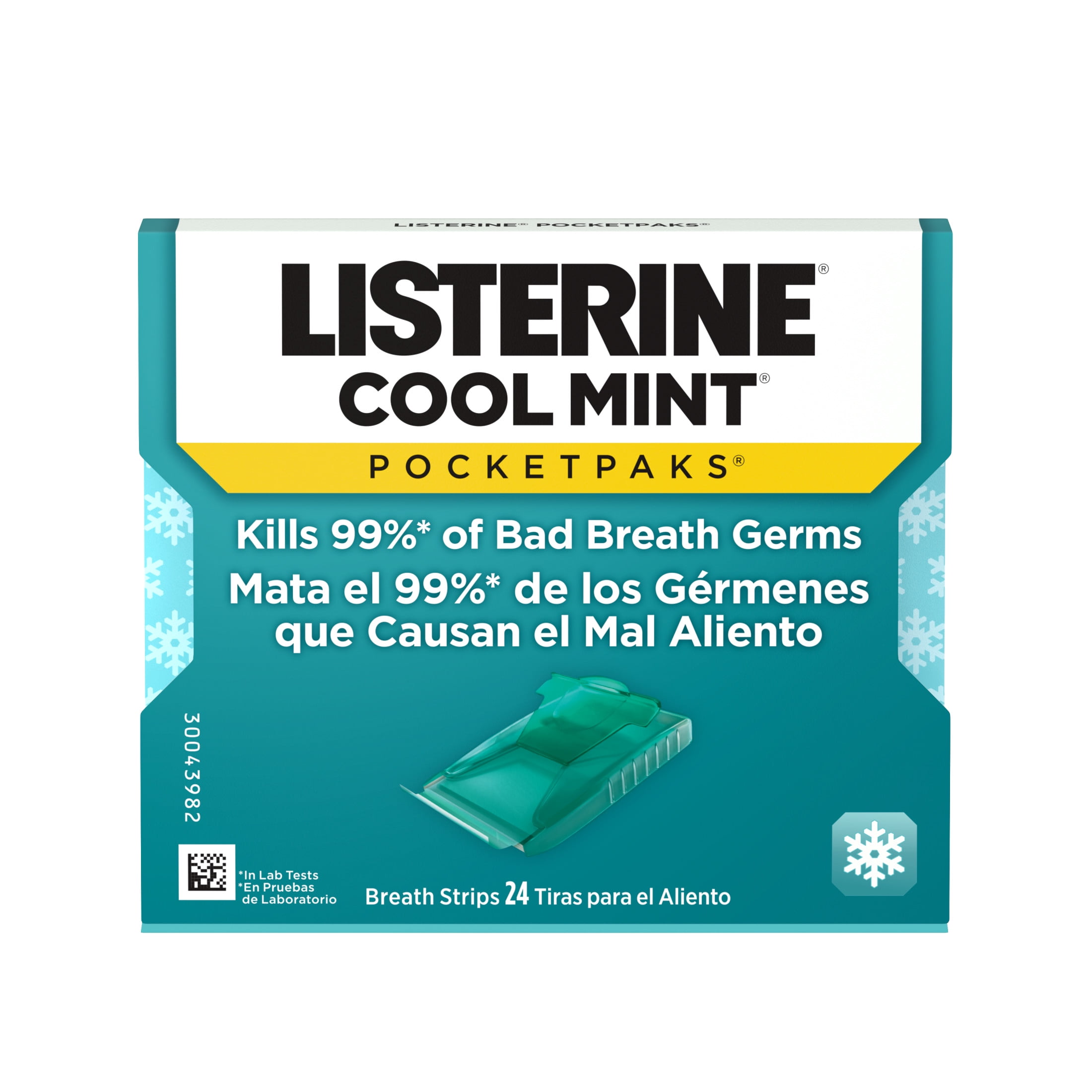 Listerine Cool Mint PocketPaks Fresh Breath Strips, 24-Strip Pack