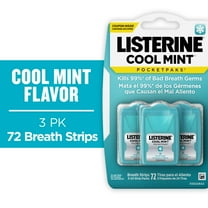 Listerine Cool Mint PocketPaks Oral Care Breath Strips, Breath Spray Strips, 24 Count, 3 pack