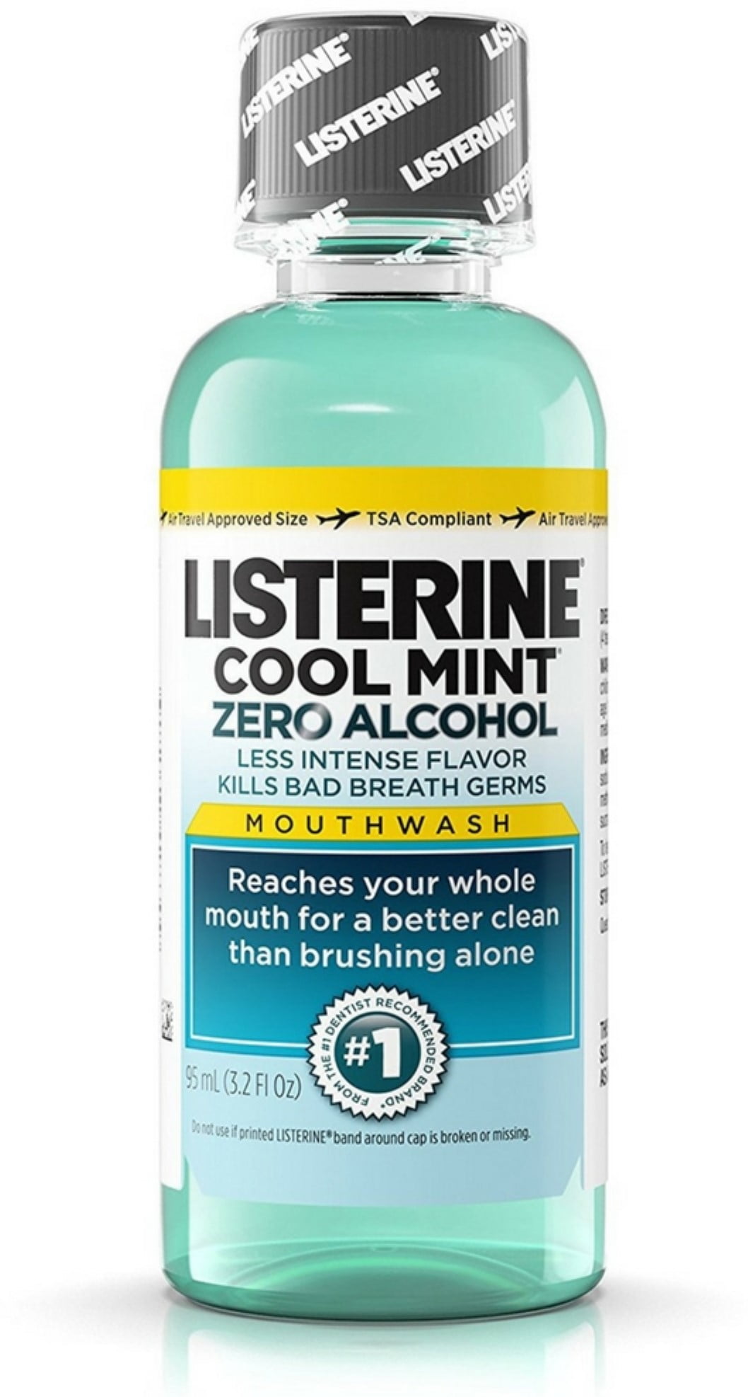 Listerine Cool Mint Zero Alcohol Mouthwash, 3.2 oz (Pack of 6)
