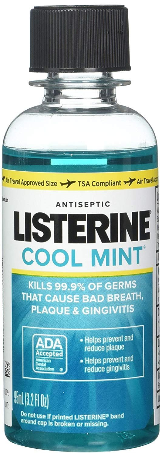 Listerine Cooling Mint Antiseptic Mouthwash Help Reduce Plague 3.2oz,6-Pack