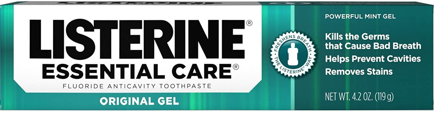 Listerine Essential Care Toothpaste Gel Original Powerful Mint 4.2 Ounce