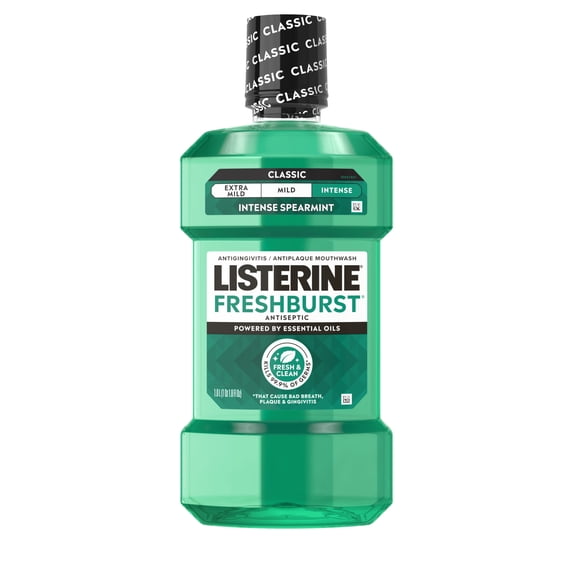 Listerine Freshburst Intense Antiseptic Mouthwash Oral Care, Intense Spearmint, 1 L