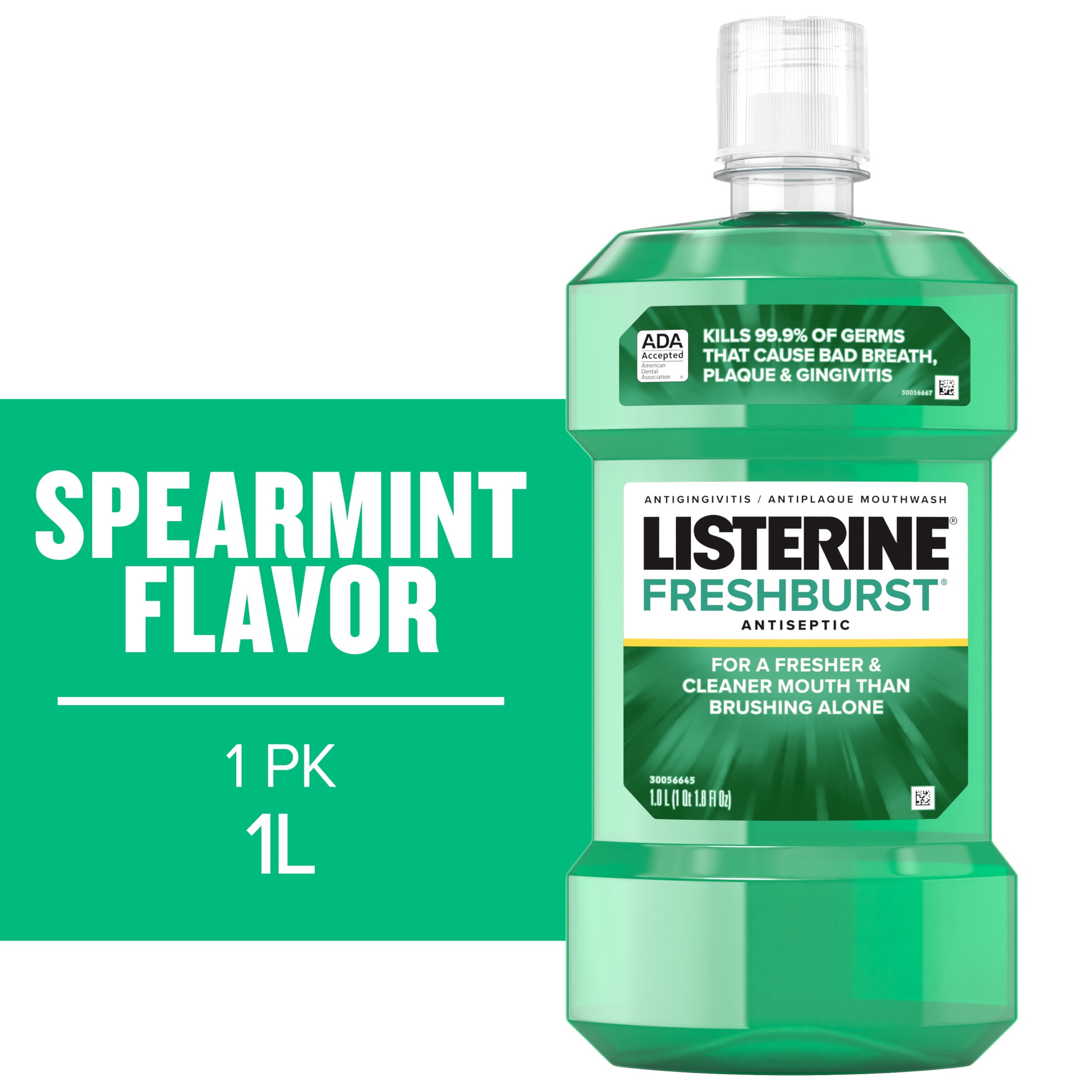 Listerine Freshburst Antiseptic Mouthwash Oral Care, Mint, 1 L