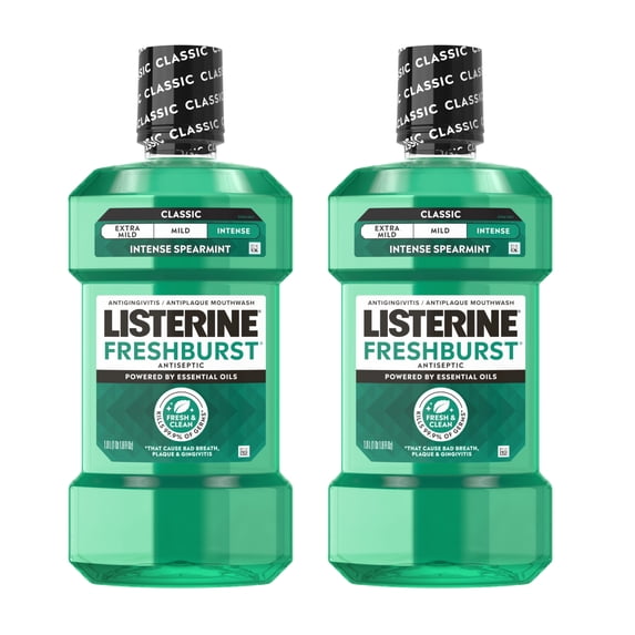 Listerine Freshburst Intense Antiseptic Mouthwash Oral Care, Intense Spearmint, 2 x 1 L