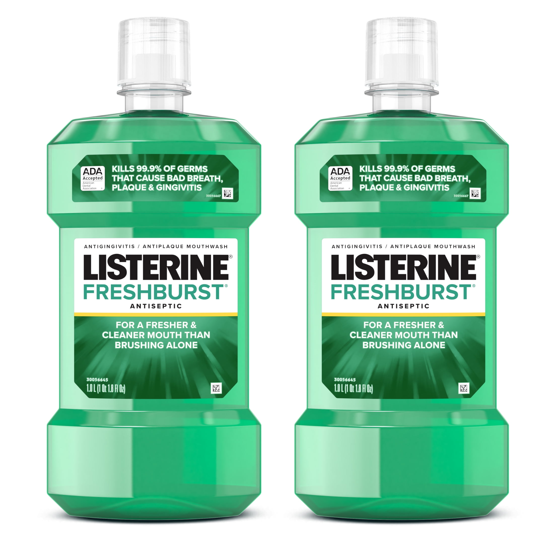 Listerine Freshburst Antiseptic Mouthwash, Spearmint, 2 x 1 L