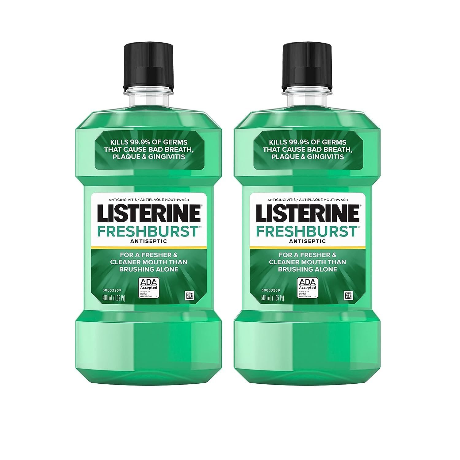 Listerine Freshburst Antiseptic Mouthwash for Bad Breath, 500 mL x 2 - image 1 of 8