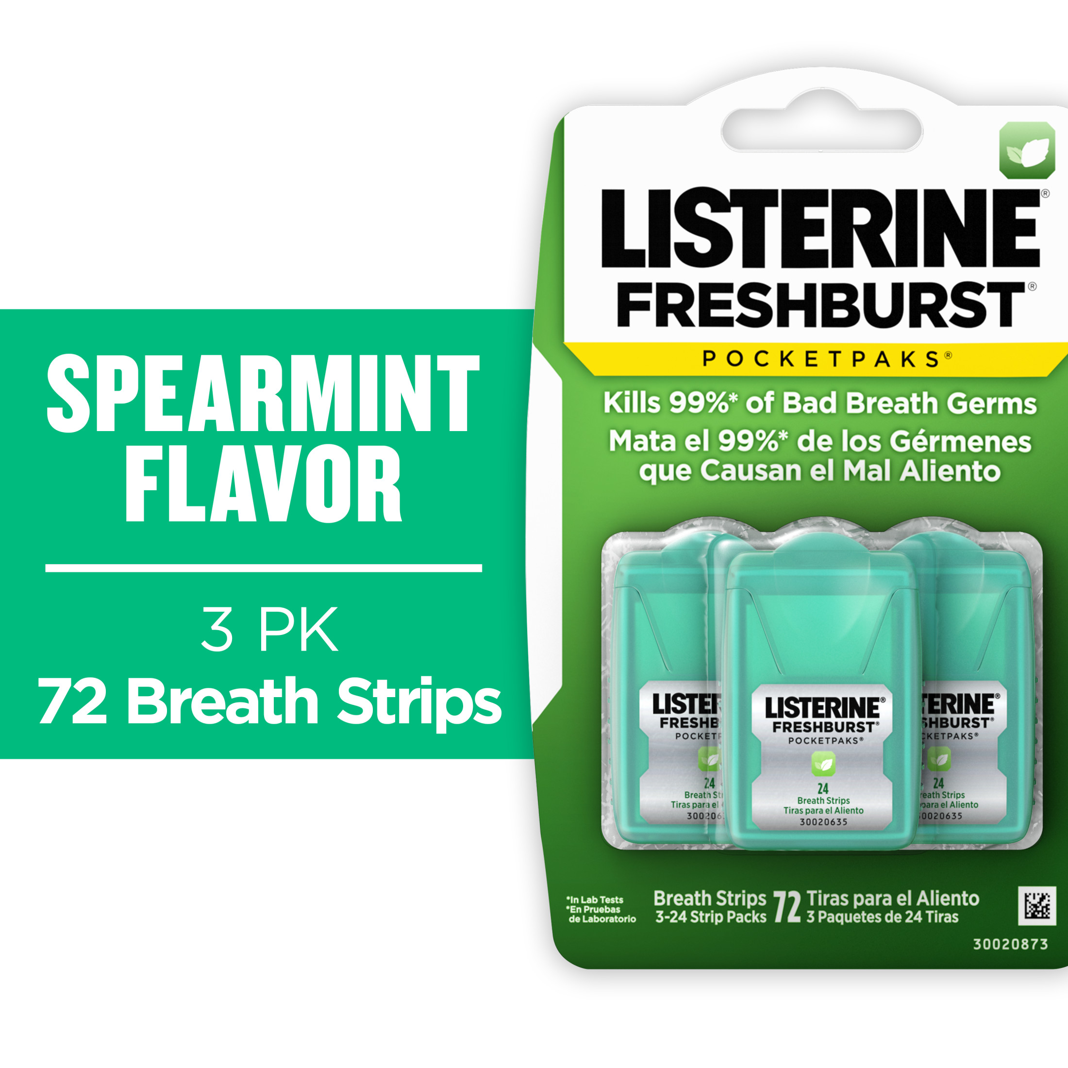 Listerine Freshburst PocketPaks Oral Care Breath Strips, Breath Spray Alternative, 24 Ct, 3 pack - image 1 of 8
