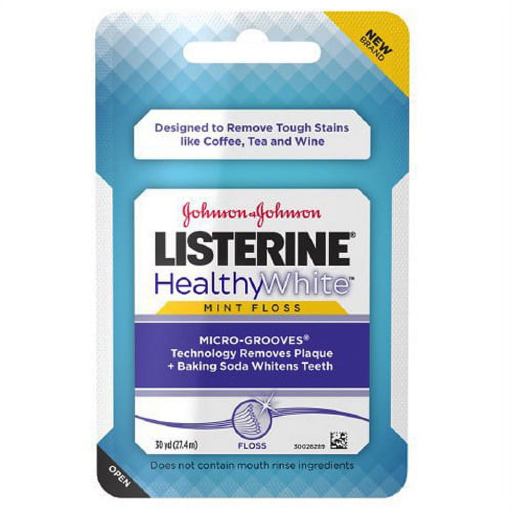 Listerine Healthy White Mint Dental Floss For Healthy Gums 30 Yards