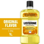 Listerine Original Antiseptic Mouthwash/Mouth Rinse for Bad Breath & Plaque, 1 L