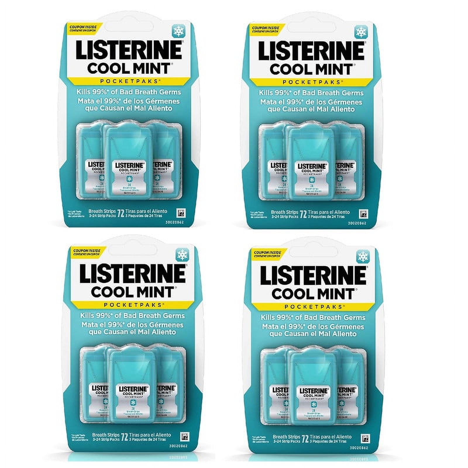 Listerine PocketPaks Refreshing Cool Mint - 288 Instant Breath Strips ...