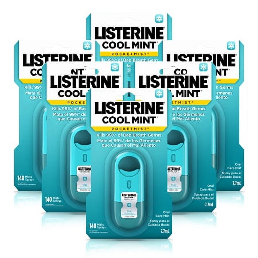 Listerine Pocketmist Cool Mint Oral Care Mist, 7.7mL, 6 count - Pocket ...