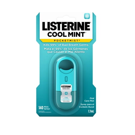 Listerine Pocketmist Cool Mint Oral Care Mist for Bad Breath, 7.7 ml
