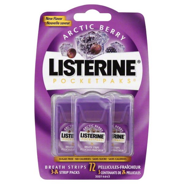 Listerine Pocketpaks Arctic Berry Breath Strips, 3ct