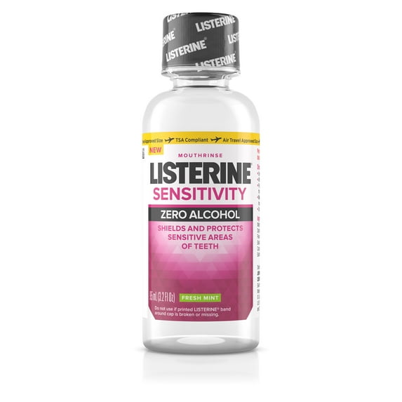 Listerine Sensitivity Alcohol-Free Mouthwash in Fresh Mint, 3.2 fl. oz