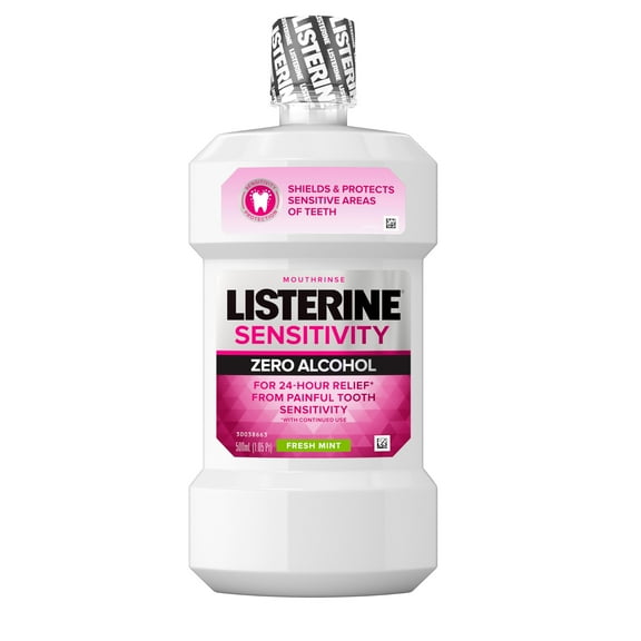 Listerine Sensitivity Alcohol-Free Mouthwash in Fresh Mint, 500 mL