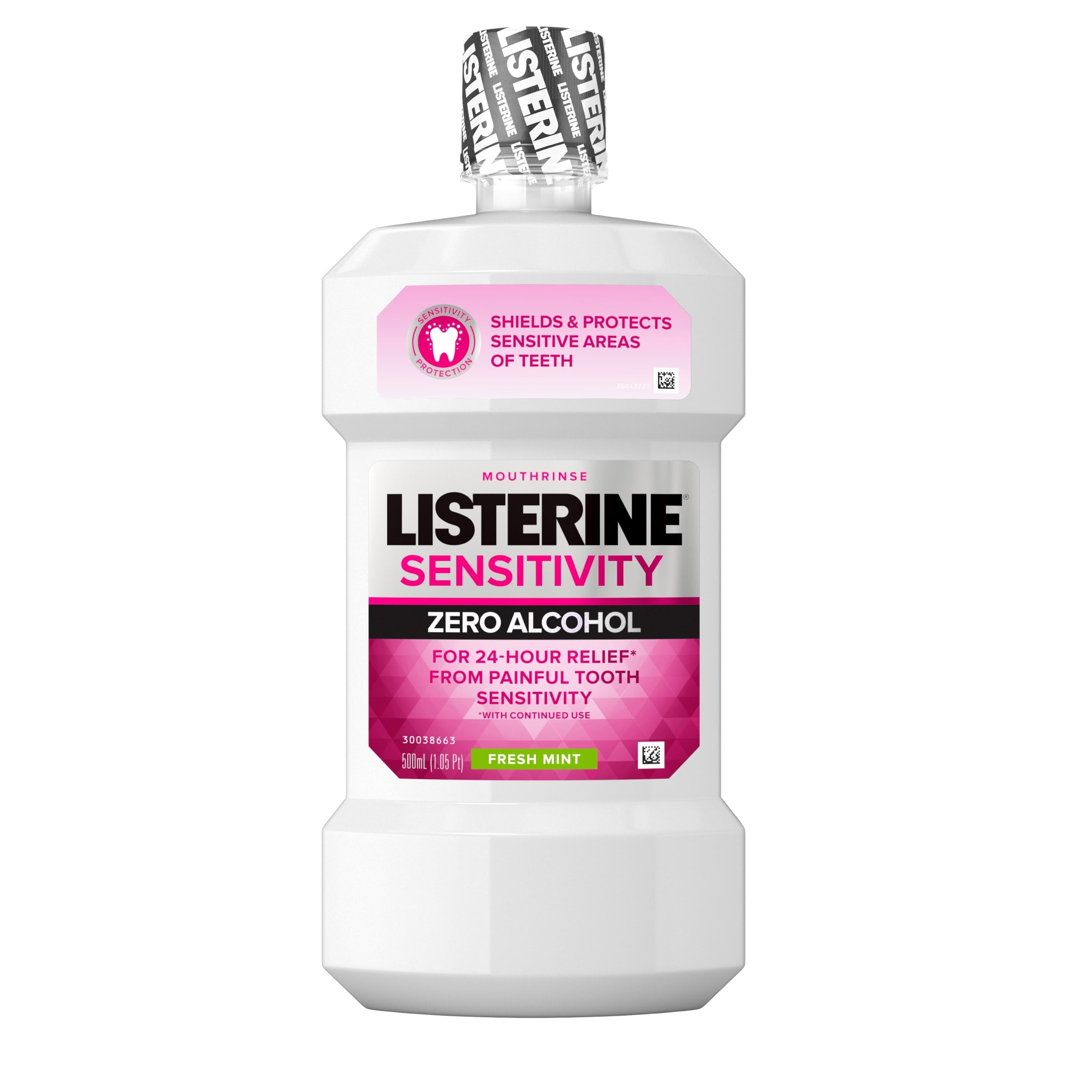 Listerine Sensitivity AlcoholFree Mouthwash in Fresh Mint, 500 mL
