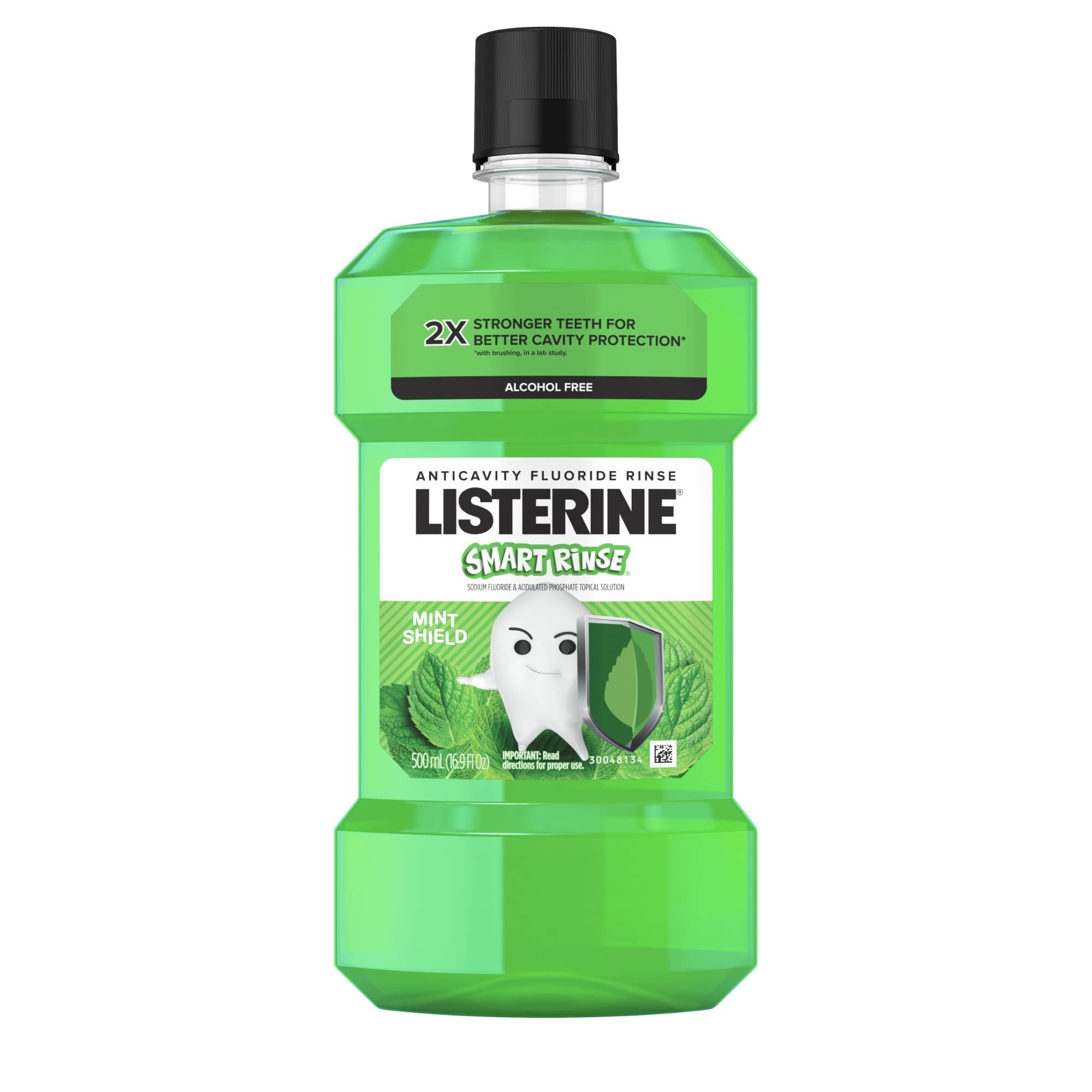 Listerine Smart Rinse Kids Anticavity Mouthwash, Mint Shield - 16.9 Oz (Pack of 8)