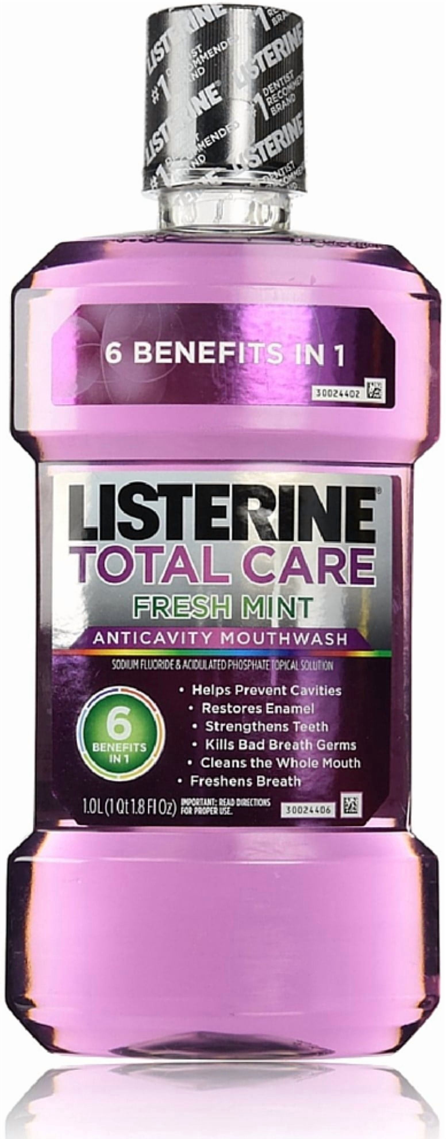 Listerine Total Care Anticavity Mouthwash, Fresh Mint 500 mL (Pack of 2)