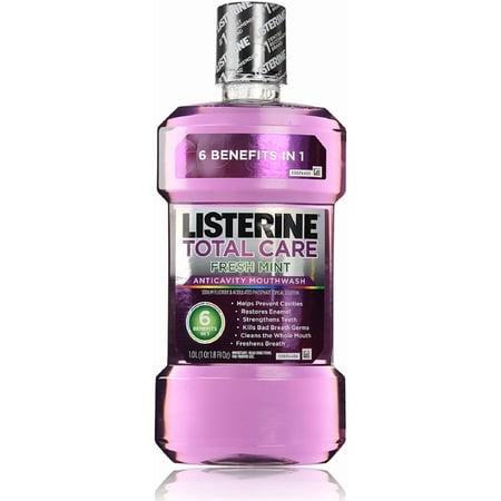 Listerine Total Care Anticavity Mouthwash, Fresh Mint 500 mL (Pack of 2)