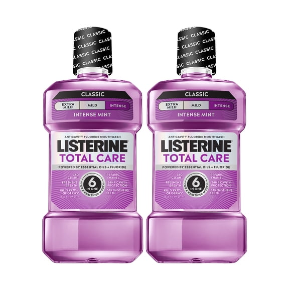 Listerine Total Care Intense Anticavity Fluoride Mouthwash Oral Care, 2 x 1 L