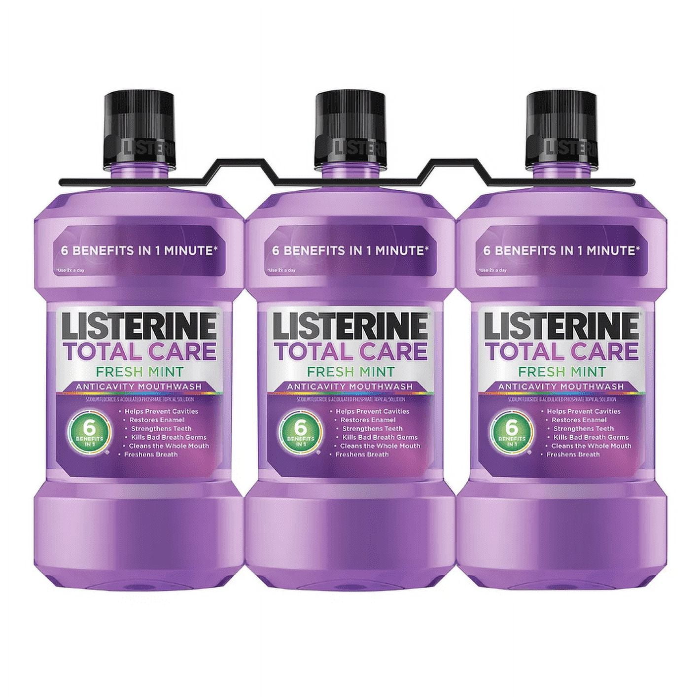 Listerine Total Care Fresh Mint Anticavity Mouthwash, 3 pk./1L