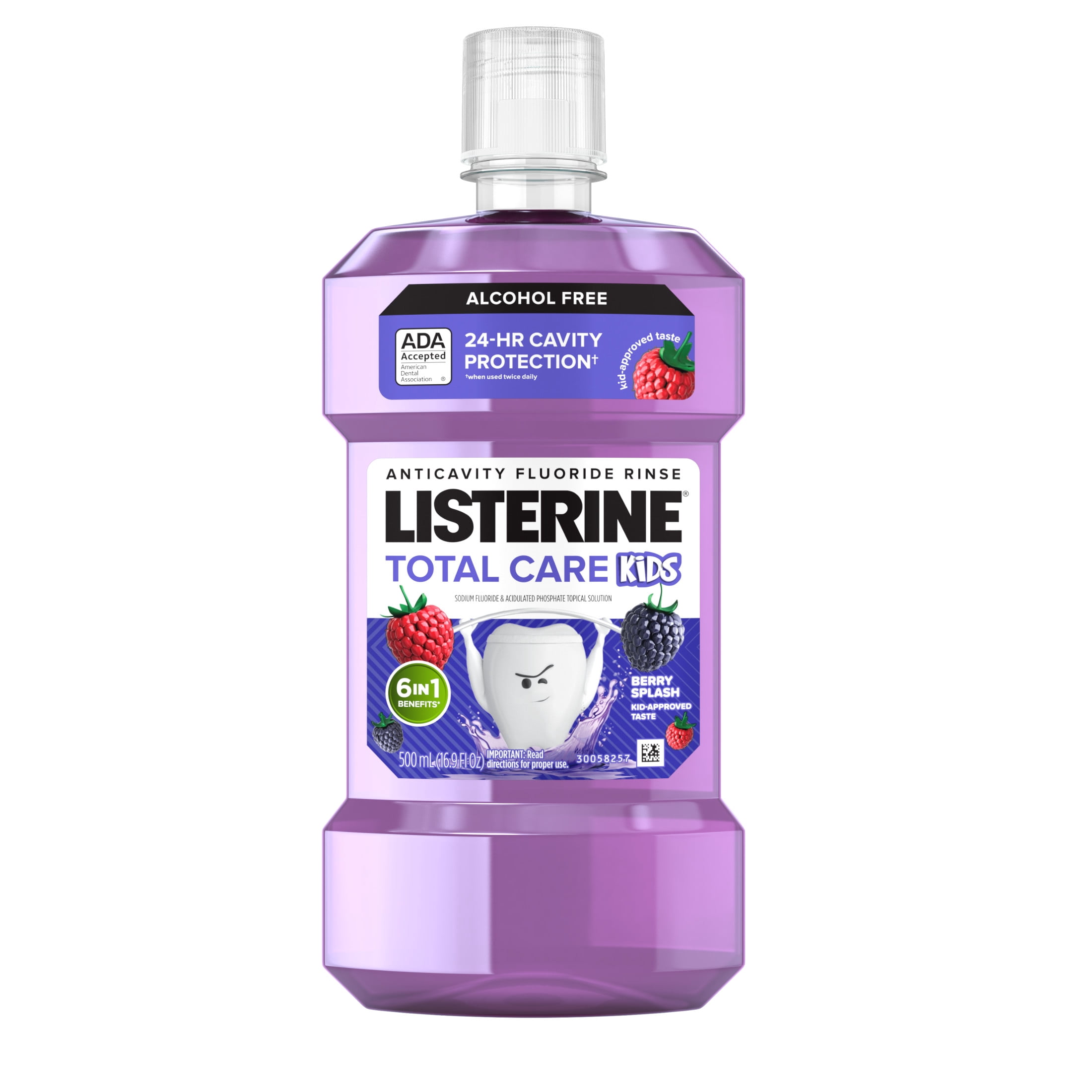 Listerine Total Care Kids Alcohol-Free Anticavity Mouthwash, Berry Splash, 500 mL