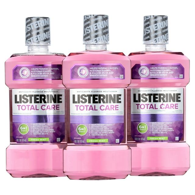 Listerine Total Care Mouthwash, Fresh Mint (3 Pack)