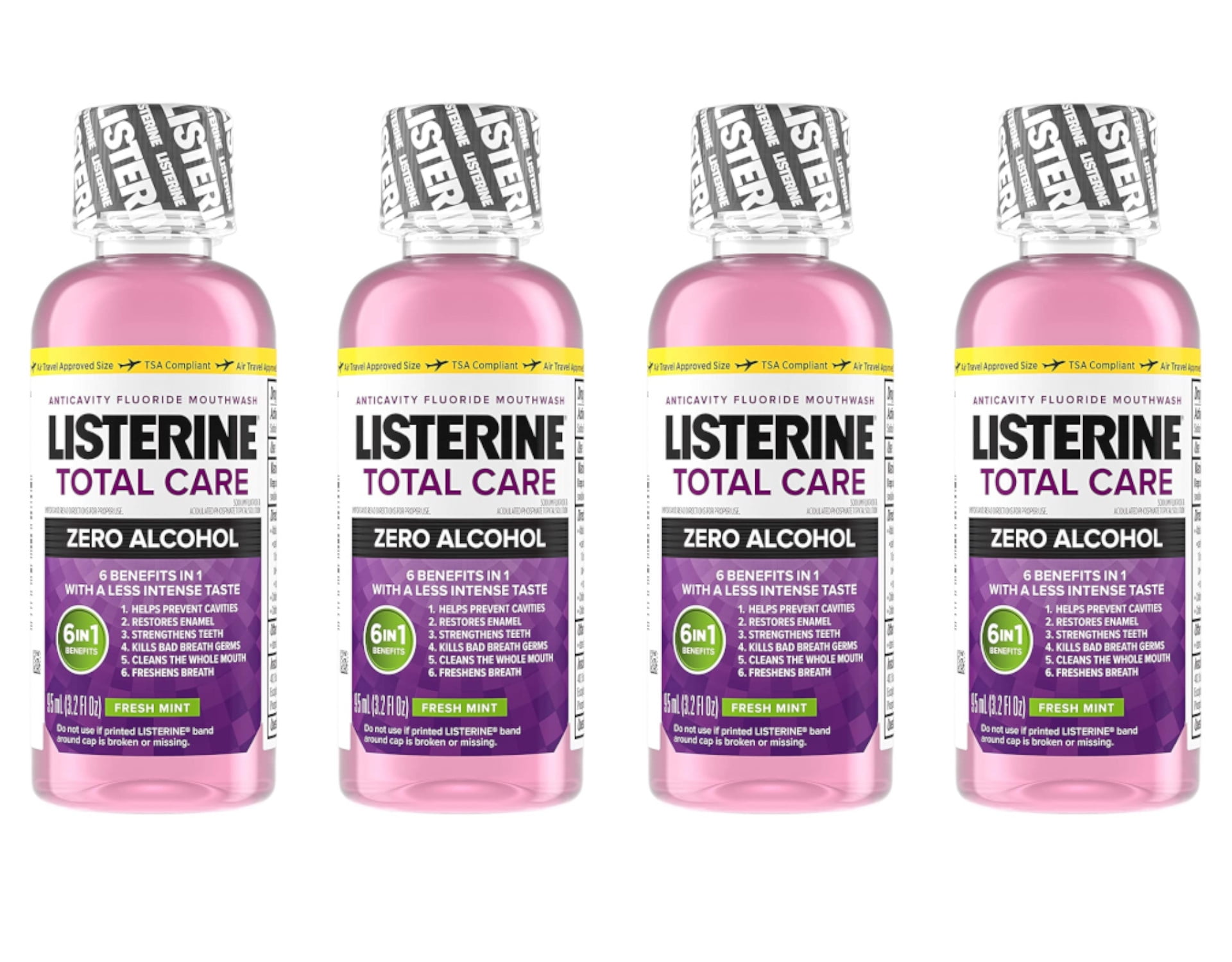 Listerine Total Care Zero Alcohol Anticavity Flouride Mouthwash, 3.2 oz