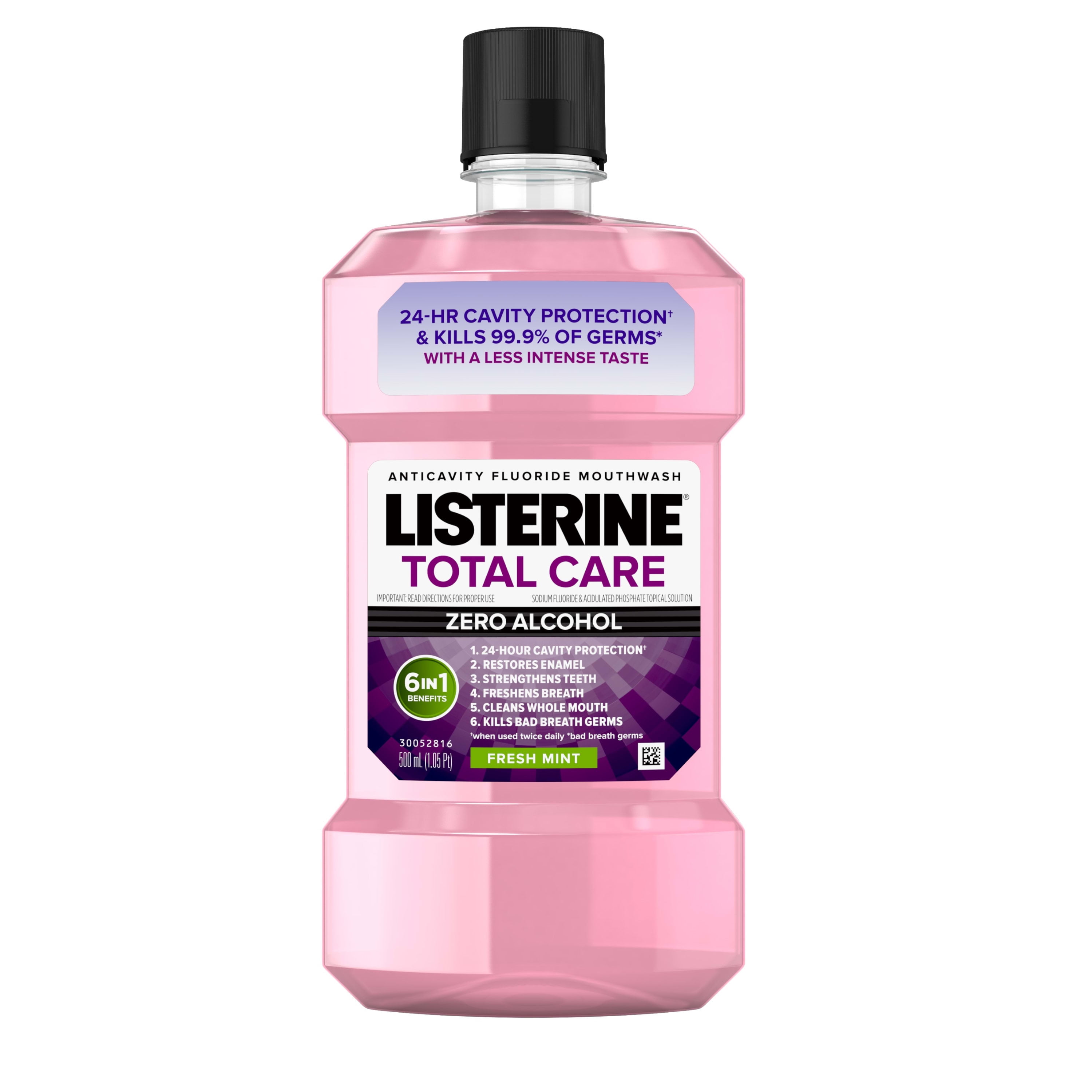 Listerine Total Care Zero Alcohol-Free Mouthwash, Fresh Mint, 500
