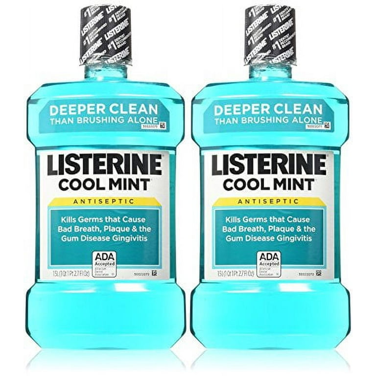 2-Pack Listerine Cool Mint Antiseptic Mouthwash Kills 99% of Germs