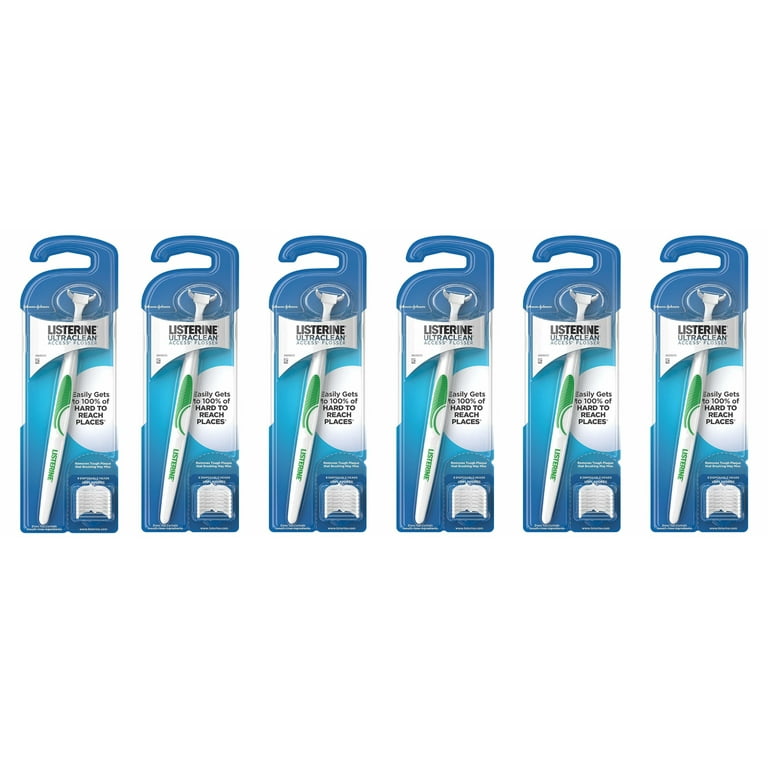 Listerine Ultraclean Access Flosser with 8 Disposable Snap-On Dental Flosser Head Refills for Oral Care and Hygiene, Durable Floss Helps Remove Plaque