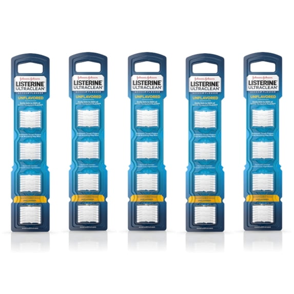 Listerine Ultraclean Access Flosser Refill, Unflavored, 28 Count - Pack of 5
