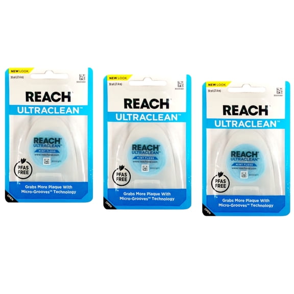 Reach Ultraclean Dental Floss, Oral Care, Mint-Flavored, 30 Yards (Pack of 3)