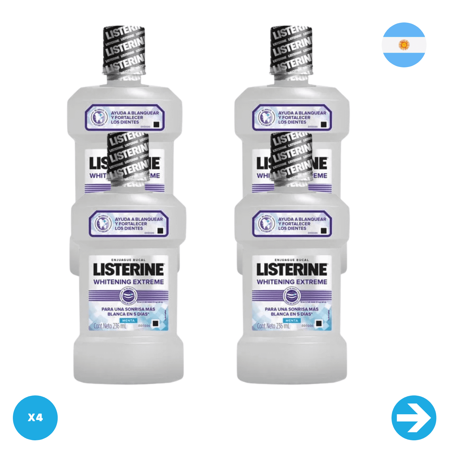 Listerine - Whitening Extreme Mouthwash - 236 ml - 4 units