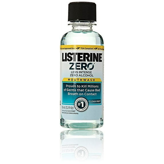 Listerine Zero Alcohol-Free Mouthwash, Cool Mint, 3.2 fl. oz