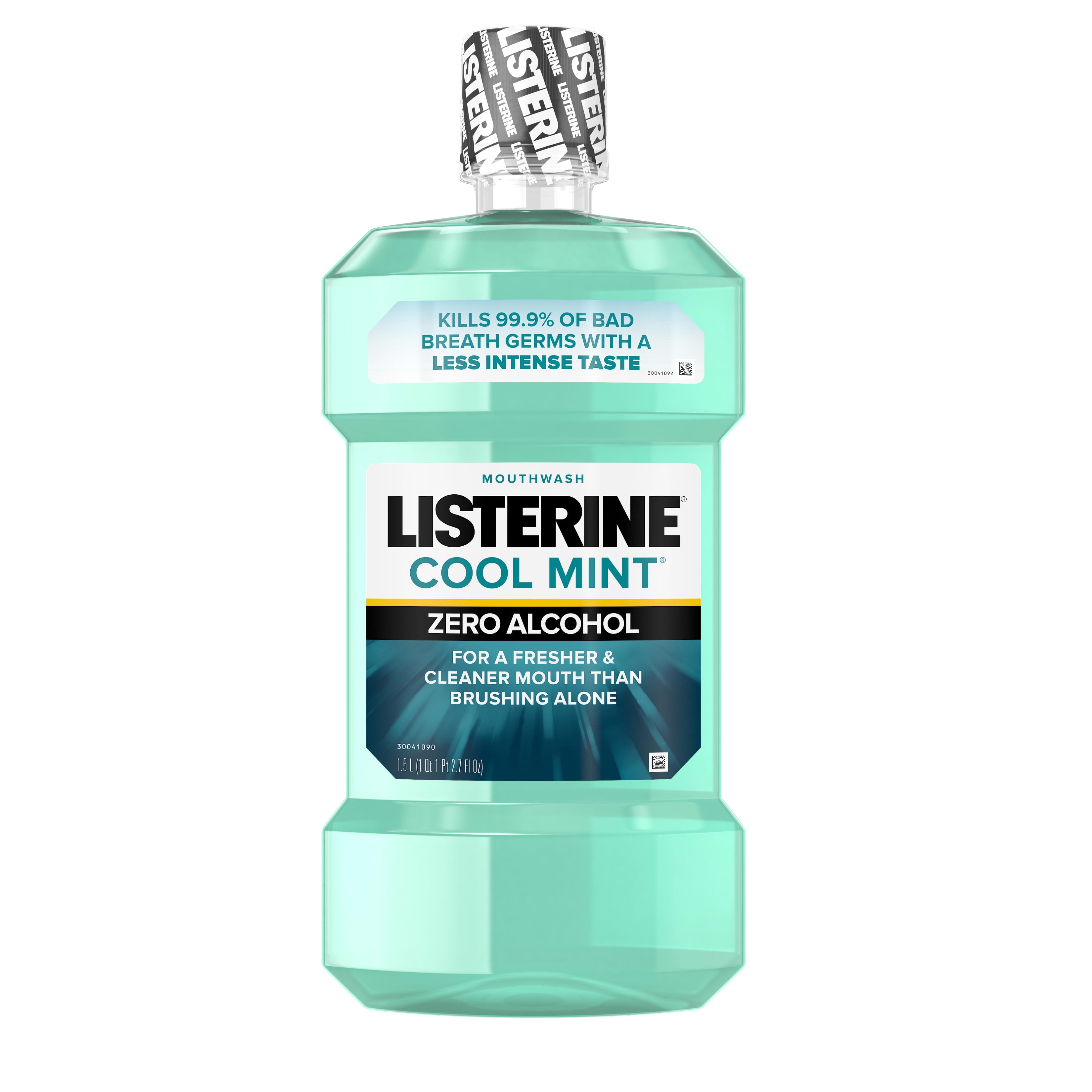Listerine Zero Alcohol-Free Mouthwash for Bad Breath, Cool Mint, 1.5 L