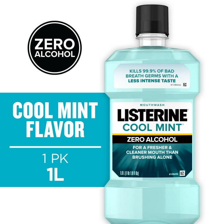 Listerine Zero Alcohol-Free Mouthwash, Cool Mint - 33.8 fl oz bottle