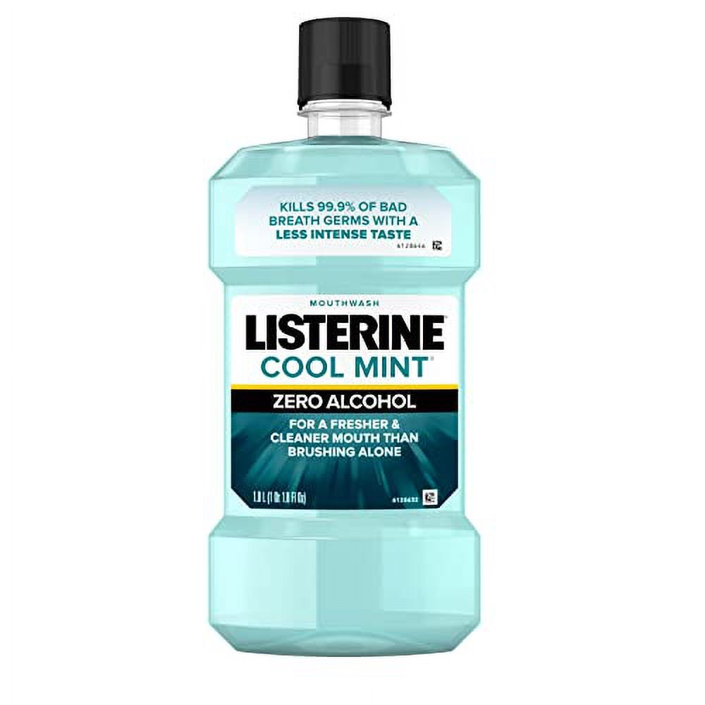 Listerine Zero Alcohol Mouthwash, AlcoholFree Oral Rinse to Kill 99