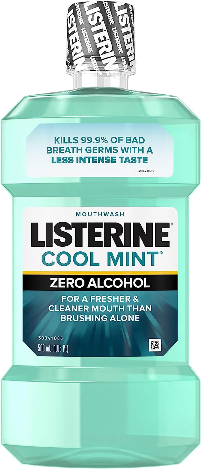 Listerine Zero Alcohol Mouthwash, Less Intense AlcoholFree Oral Care
