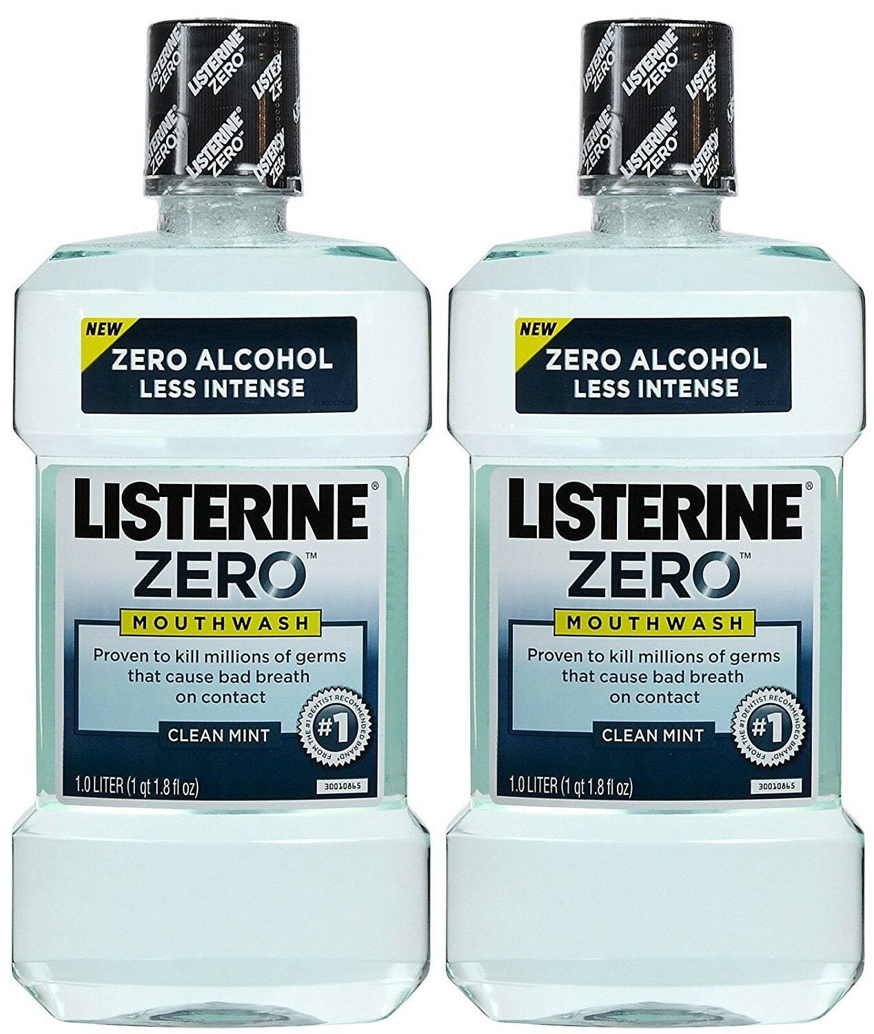 2 Pack Listerine Zero Antiseptic Clean Mint Mouthwash 1 Liter Each